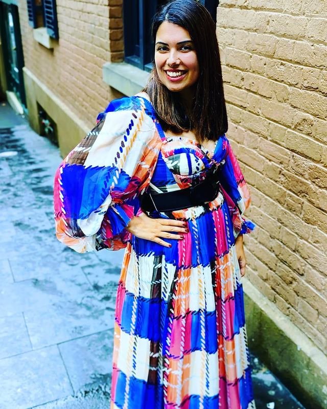 Leo Lin Colour-block check maxi available to rent