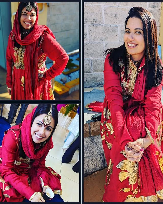 Rohit Bal for Biba Red embroidered outfit available to rent