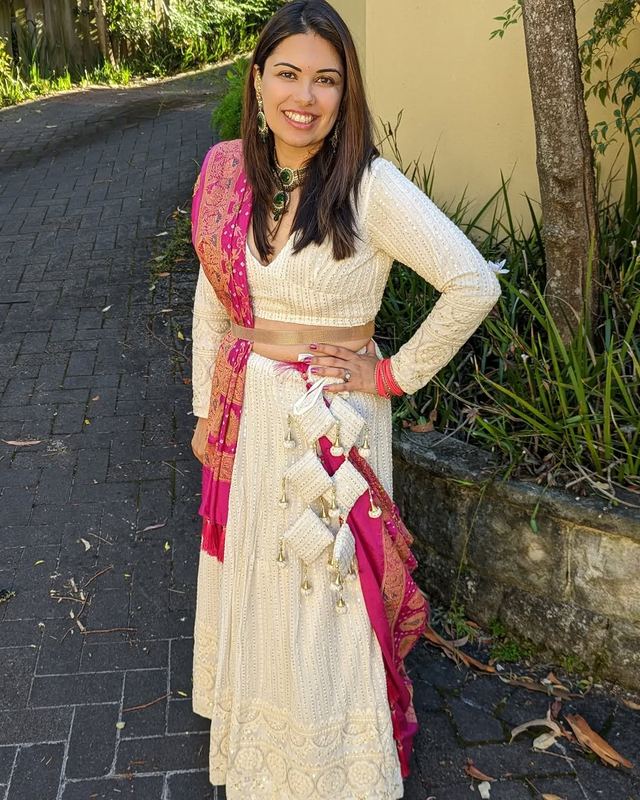 Cream lehenga available to rent